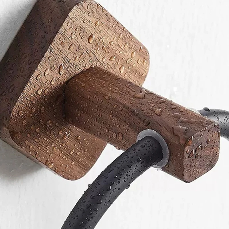 Aluminum Wood Towel Ring Hand Towel Holder Bathroom Rack Hanger Kitchen Wall Mount Heavy Duty Storage