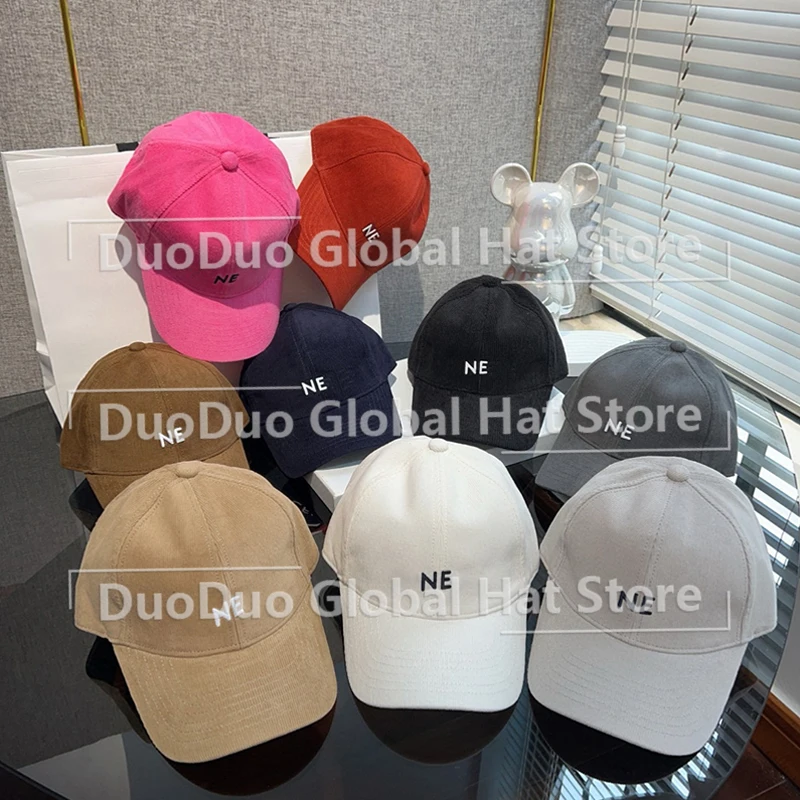 

Fashion Corduroy Letter Embroidered Baseball Hat Men Women's Leisure Duck Tongue Hat Spring Autumn Outdoor Sunshade Hat BQ2038