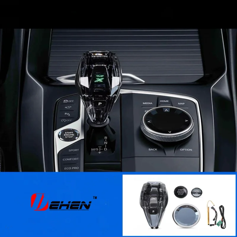 크리스탈 기어 시프트 노브 볼륨 버튼, 자동차 인테리어 액세서리, BMW G05 G06 G07 G14 G15 G20 G26 G29 G01 G02 G08, 4 피스 세트