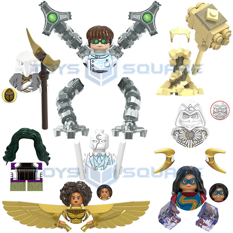 

The Moon Khonshu Knight Scarlet Scarab Layla Sandman Doctor Octopus She Model Blocks MOC Bricks Set Toys XH1863 XH1895 XH1980