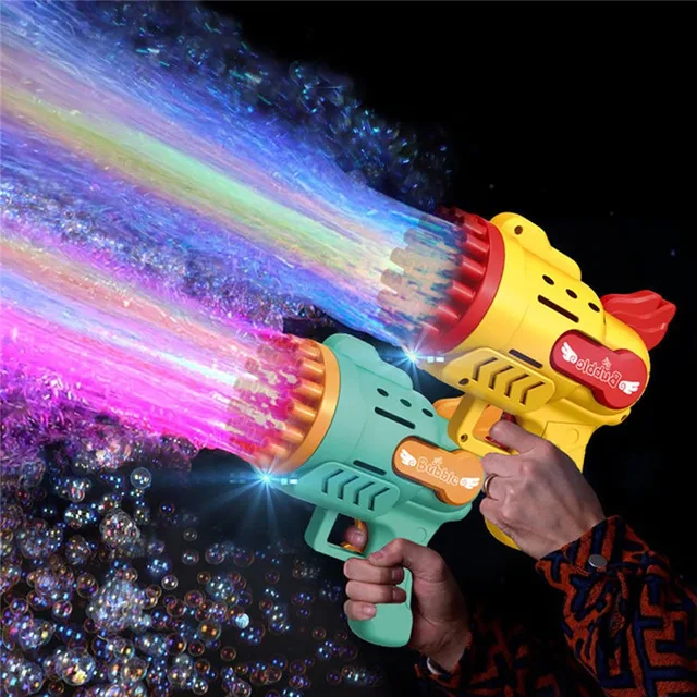 Automatic Gatling Bubble Gun Kids Toys Summer Soap Water Bubble Machine Gun 2-in-1 Electric Bubble Machine for Children Gift Toy 1