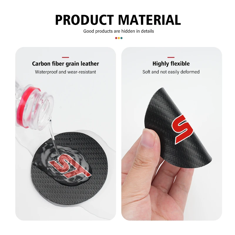 Car Coaster Water Cup Bottle Holder Anti-slip Mat Accessories For Ford ST Racing RS S Mustang Kuga Fiesta Fusion Mondeo Edge