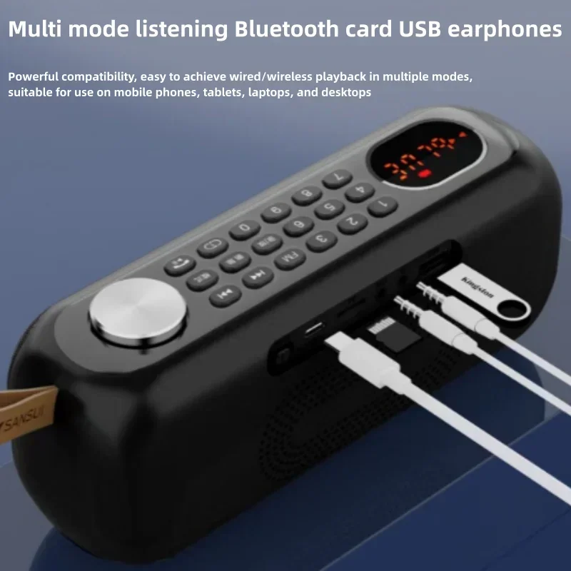 SANSUI F76 Portable FM Radio Hi-fi Sound Quality LED Clock