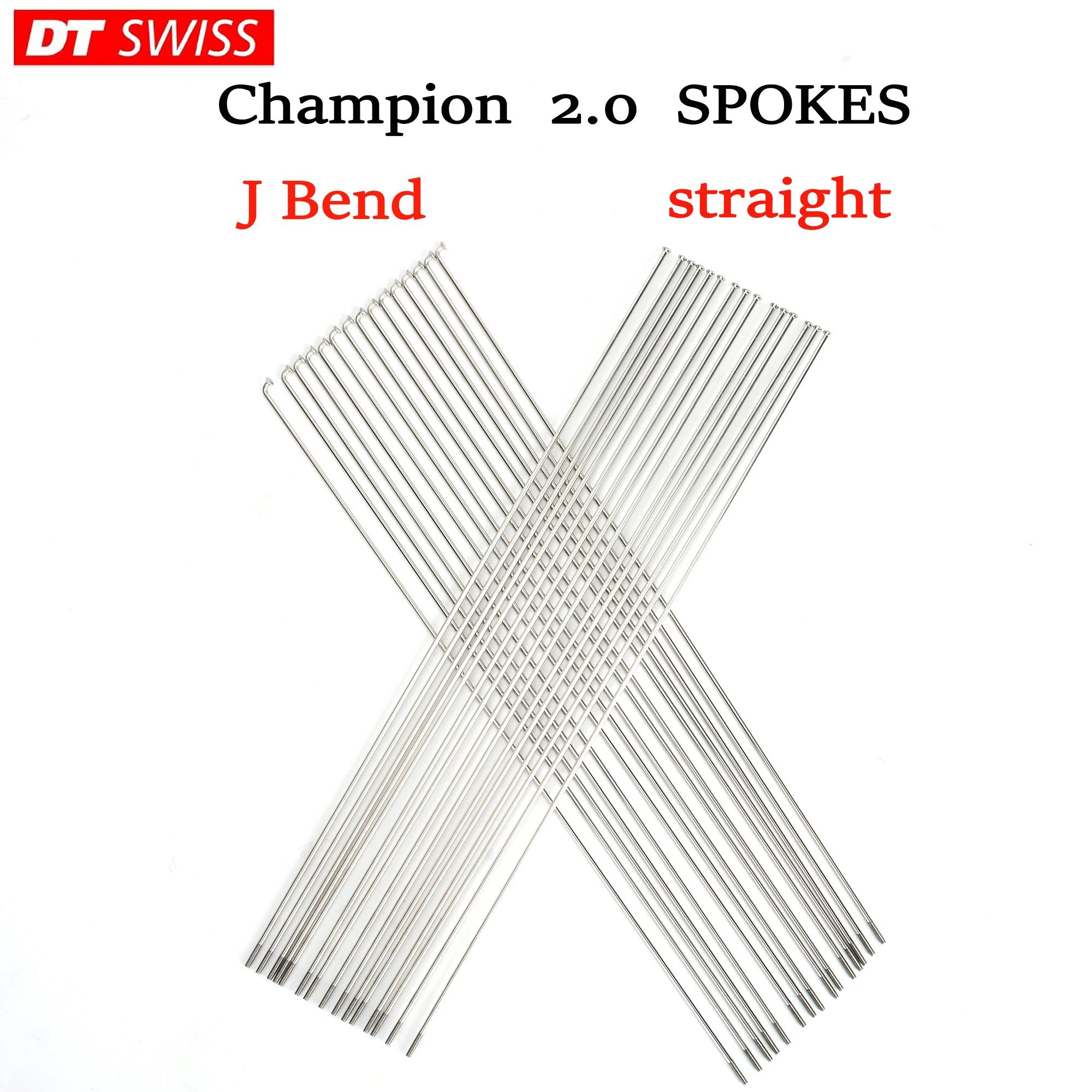 Fahrrad Speichen Dt Swiss Champion 2,0 Runde Speichen J-Bend/Gerade Pull Kopf Fahrrad Speichen Silber Fahrrad Speichen Mit Kupfe