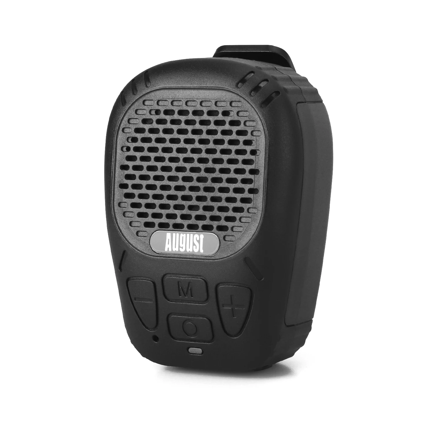 August MS550 Portable Bluetooth 5.3 Speaker with Magnetic Clip On and Microphone 30H Playback IP56 TF for MP3 Hands Free Calling