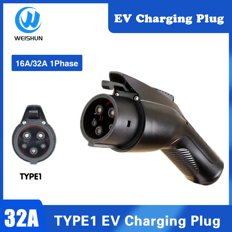 

3.6KW 7.2KW EV Charger Plug Adapter Type1 EVSE Female SAEJ1772 Convertor 16A 32A Electric Car Vehicle Charging Station Connector