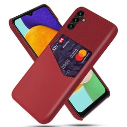 Premium Business Card Holder Case with Slots for Samsung Galaxy Phones (Red)