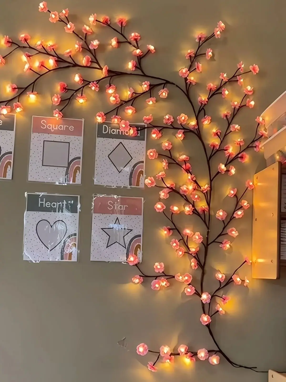 Cherry Tree Branch Lights USB Powered Blossom Branch Decoration Night Lights for Home Wall Cherry Enchanted Willow Vine Lights