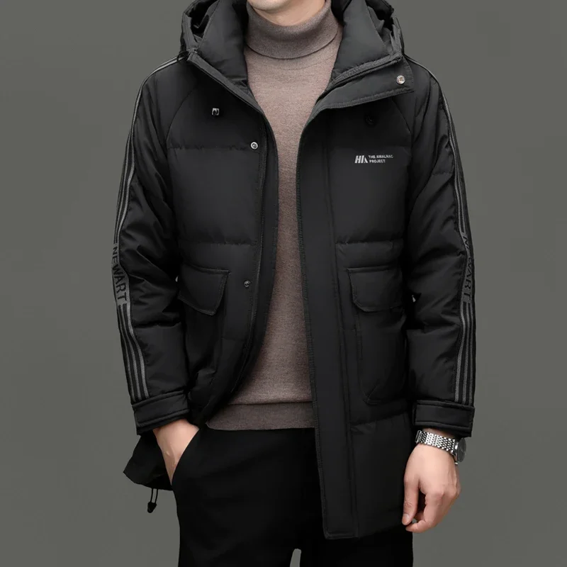 Chaquetas de plumón de lujo 2024 Ropa de diseñador Plumón de pato para hombre Ropa larga a prueba de frío Abrigo de invierno cálido Acolchado ligero para hombres