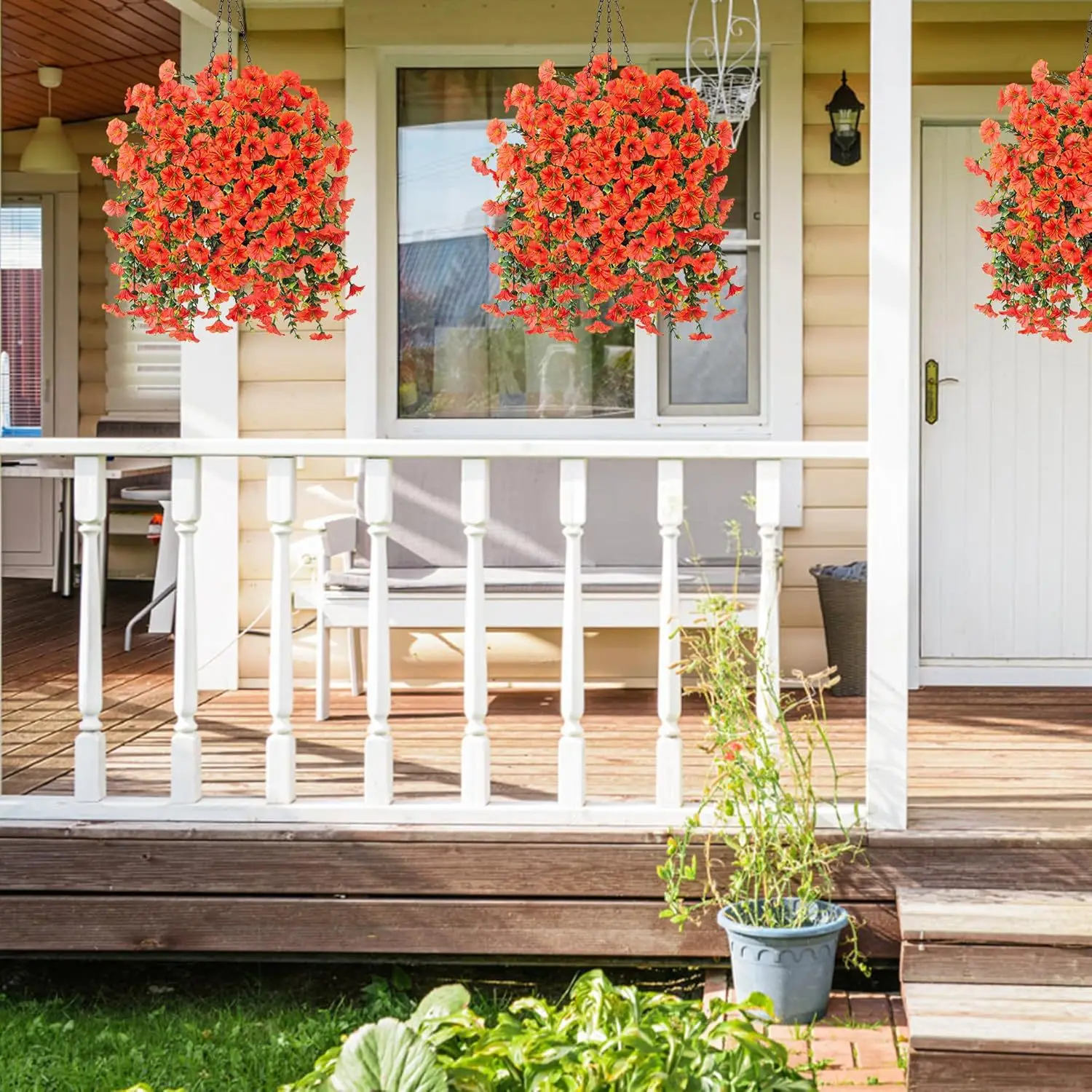 Künstliche Seiden-Morgenblumenranke Hängende Blumen UV-Beständig Realistische Hochzeitsdekoration Heim-Party Künstliche Pflanzen Simulation – Detail 8