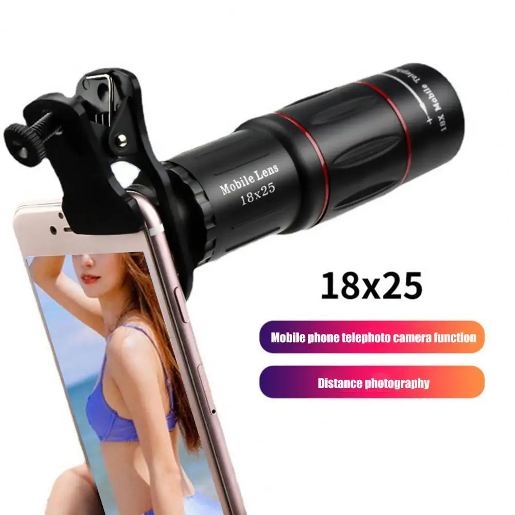 

Phone Camera Lens HD-compatible Wide Angle High Transmittance 18X Eyepiece Focusing Phone Telescope Lens Video Recording Supply