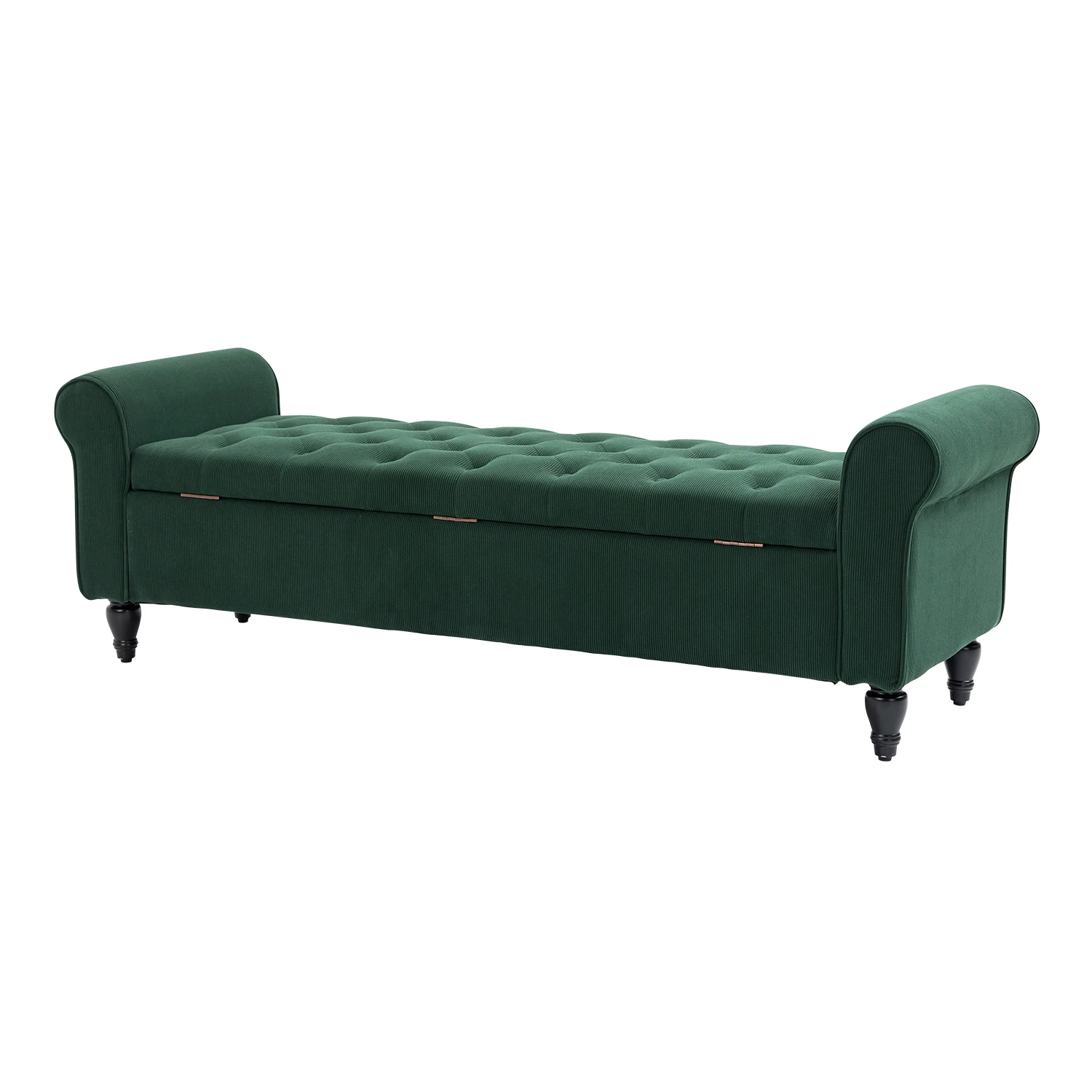 63’’ Upholstered Tufted Storage Ottoman Bench – End of Bed Storage for Bedroom & Living Room 2