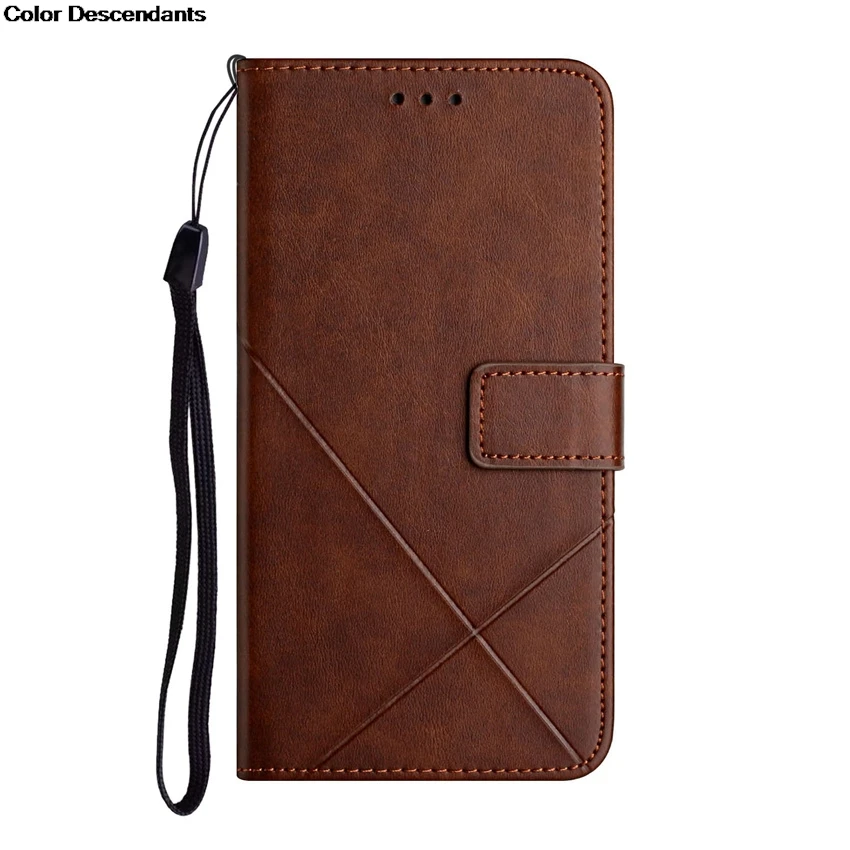 Elegant Magnetic Flip Leather Wallet Case - Solid Color Stand Phone Book Cover