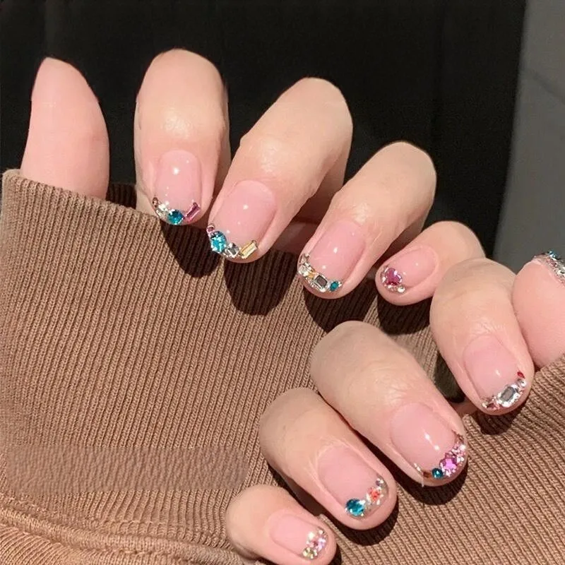 300/100pcs Mini Nail Art Rhinestones Crystal Acrylic Flatback Diamonds Mixed Shape Sparkle DIY Nail Luxury Manicure Accessories 5