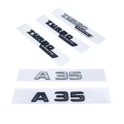 Mercedes Benz AMG A35 Turbo 4MATIC Emblem - Premium Silver and Black Logo Sticker - A35 (Chrome)