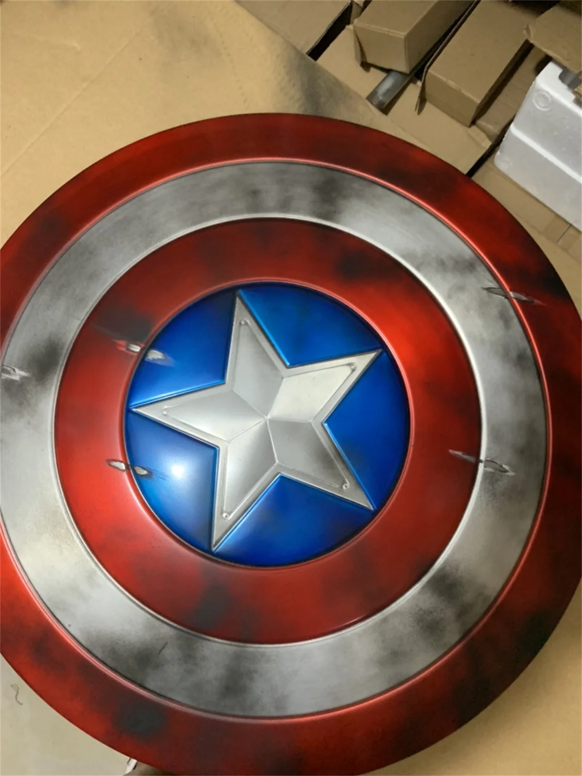 マーベル 10周年キャプテンアメリカ1:1 金属製シールド キャプテン・アメリカ シールド 金属製 キャプテン・アメリカ