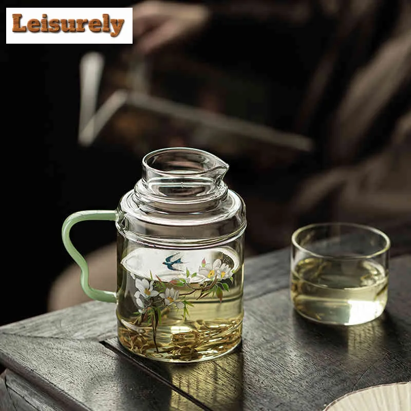 860ml High Borosilicate Glass Cold Water Kettle Herbal Teapot Office Large Capacity Teapot Juice Kettle Water Storage Bottle Mug