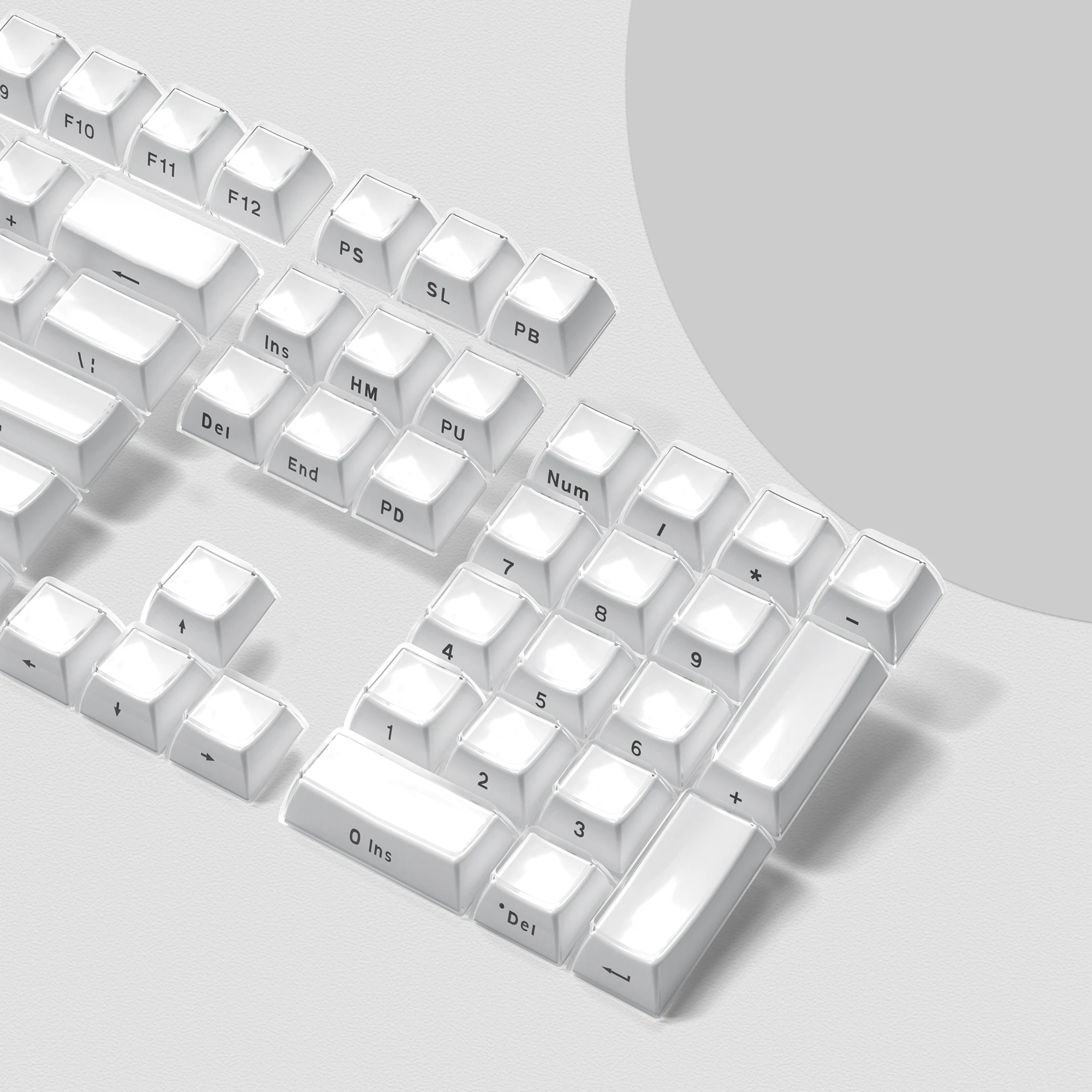 113 Key White Russia Korea Jelly Side Print Keycap Ice Crystal Translucent OEM Profile Key Cap For Cherry MX Mechanical Keyboard - 7