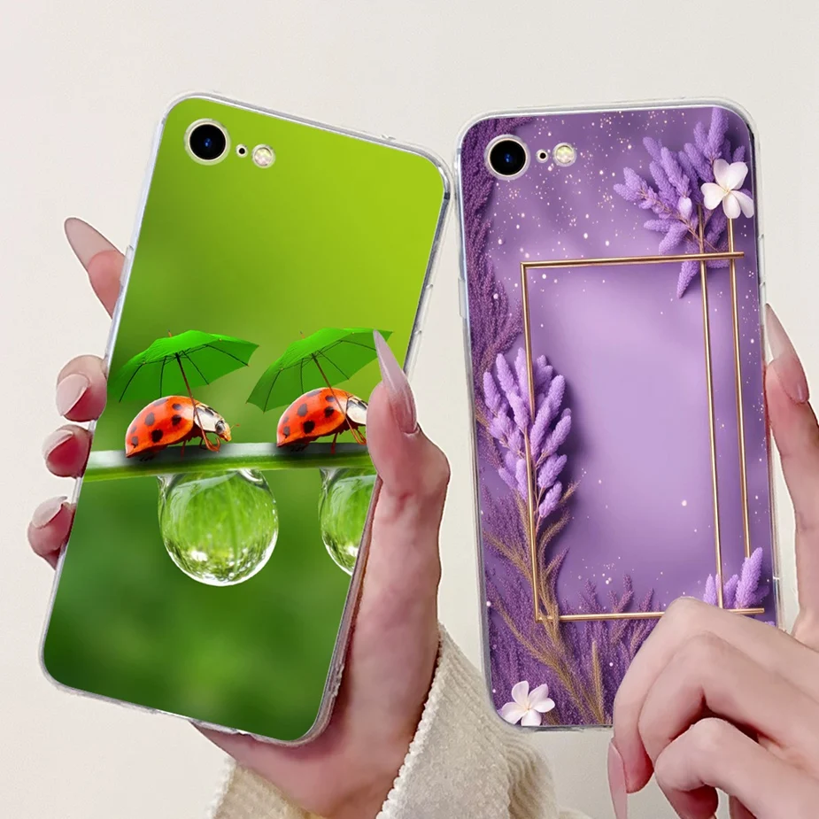 Cute Cat Painted Clear Silicone Soft Slim Phone Case