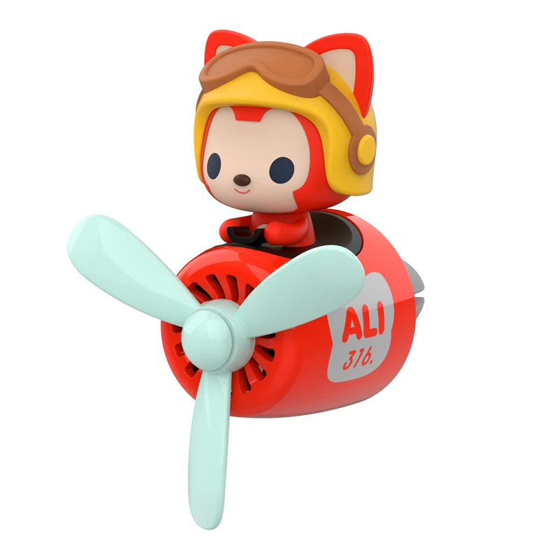 Deodorante Pilota Gatto Carino Auto Diffusore Rotante Elica Cartone Animato Automobilistico Presa D'aria Ventilatore Creativo Auto Profumo Decorazione Automotive Deodoranti per Auto