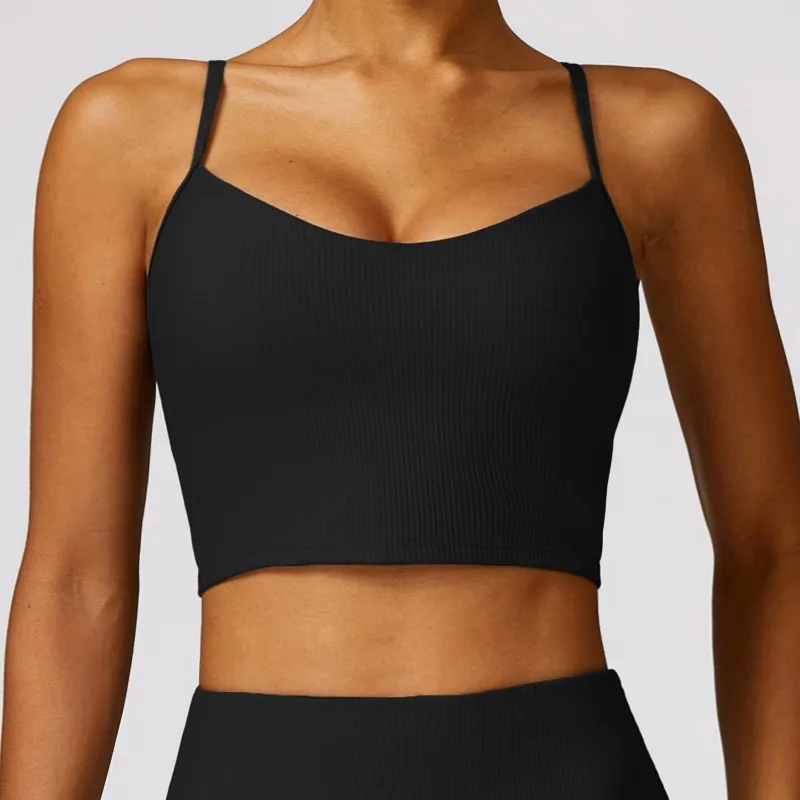 Beauty Backed Yoga Vest, Adjustable Shoulder Strap Bra, Sports Bra, Sexy, Tight Fitting, Quick Drying Padded Fitness Top