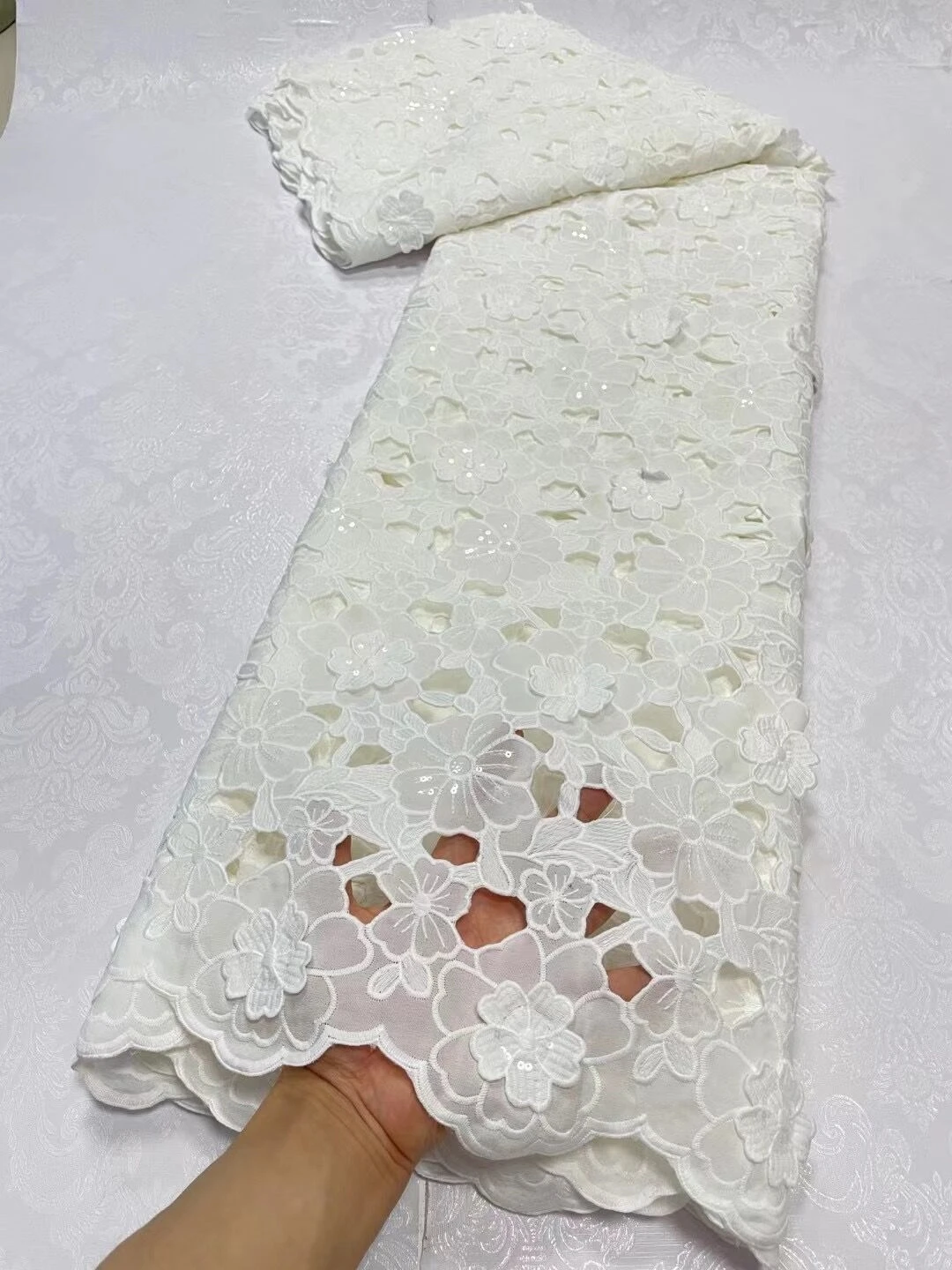 

Nigerian Tulle Lace Fabric for Sewing, Wedding Embroidery Dress, Chiffon Party Guipure, High Quality, Cotton 5Yard, 2024 JL250