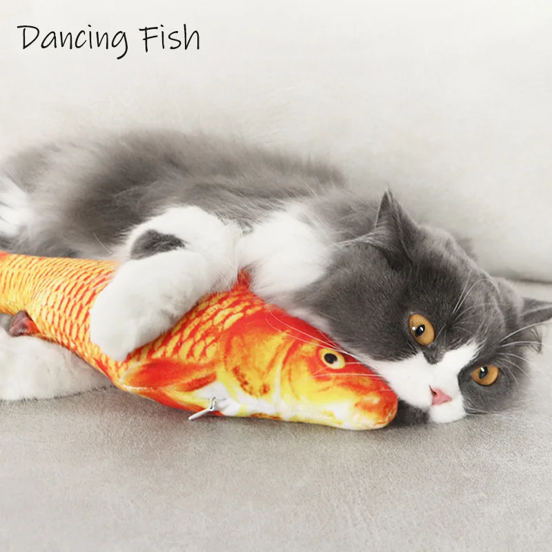 Tik Tok Same Style Dancing Fish Wagging Tail and Jumping Fish Plush Cat Toy  USB Electric Simulation Fish Cat Fish Toy Cat Toys - AliExpress