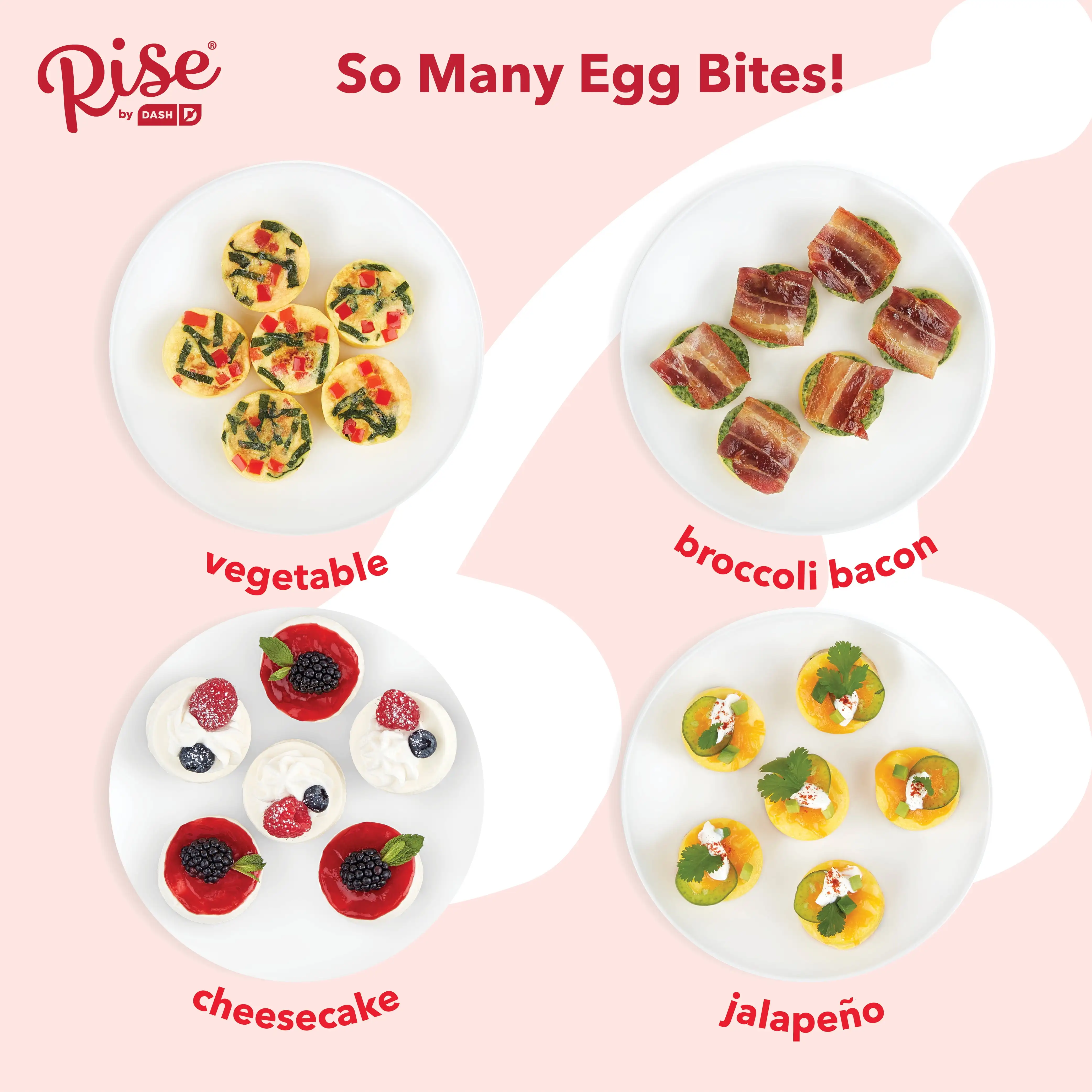 Rise by Dash Egg Bite Maker with 6 Silicone Molds + Recipe Guide - Red -  AliExpress