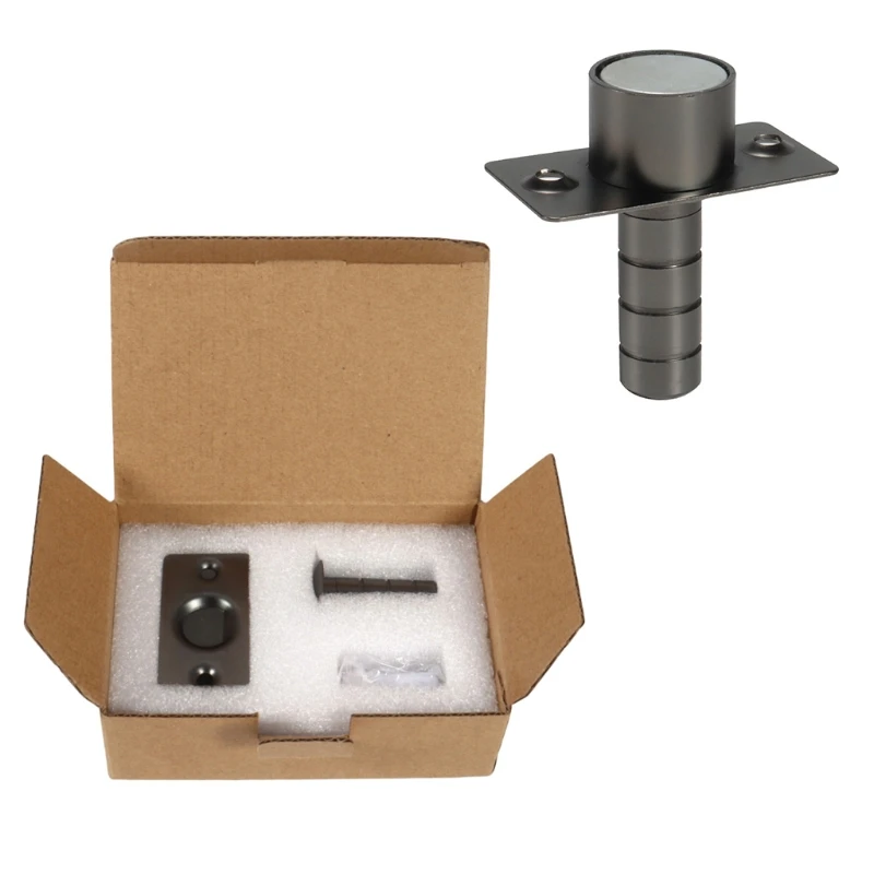 

Thin Invisible Stainless Steel Black Door Stop Floor Mount Automatic Suction Door Stopper Holder Catch