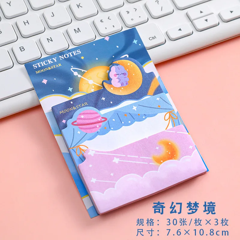 Yatniee Black Posted It Note Student Message Notepad Cute Solid Color Notes  Material Paper Kawaiii Stationery office Accessories - AliExpress