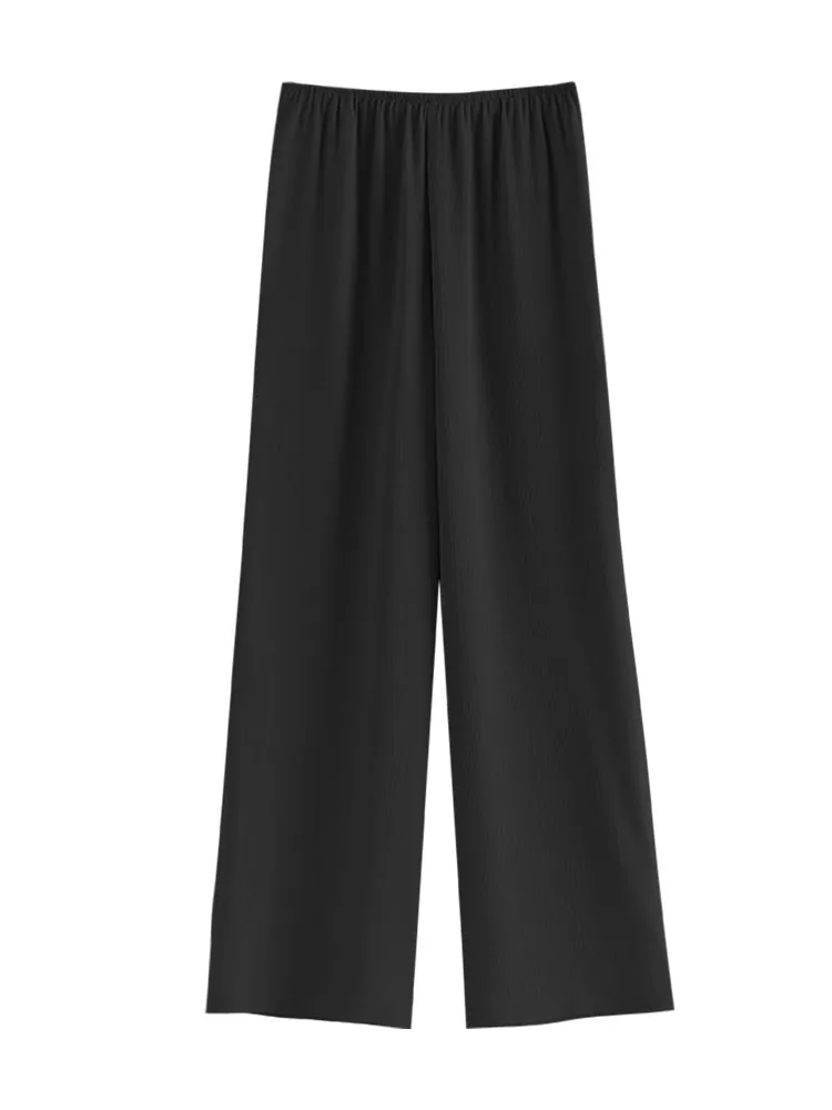 DUSHU Loose Versatile Drape Straight Cool Pants For Women 2024 Summer New Design High Waist Casual Pants 24DS82290 24DS82408