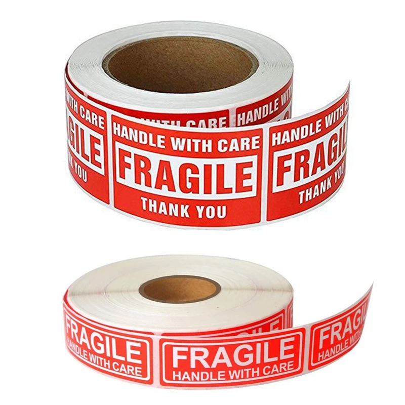 

500PCS/roll Fragile Stickers The Goods Please Handle With Care Warning Labels Shipping Adhesive Labels for Mailing Cartons Box