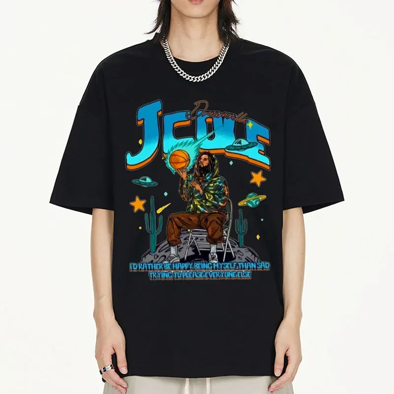 

Fashion Rapper J Cole Crooked Smile Summer Cotton T-Shirt Harajuku Men Women Graphic Print T Shirt Short Sleeve Streetwear Tees