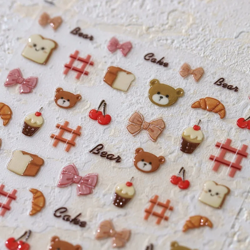 

[Meow.Sensei] Cartoon Series Frosted Nail Stickers Paper Adhesive Ins Nail Stickers Gilding Series M-323