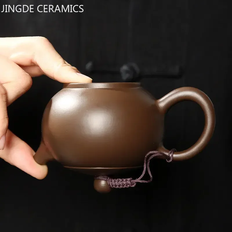 Antique Yixing Purple Clay Tea Pot Raw Ore Zhu Mud Beauty Kettle Chinese Zisha Tea Set Customized Ball Hole Filter Teapot