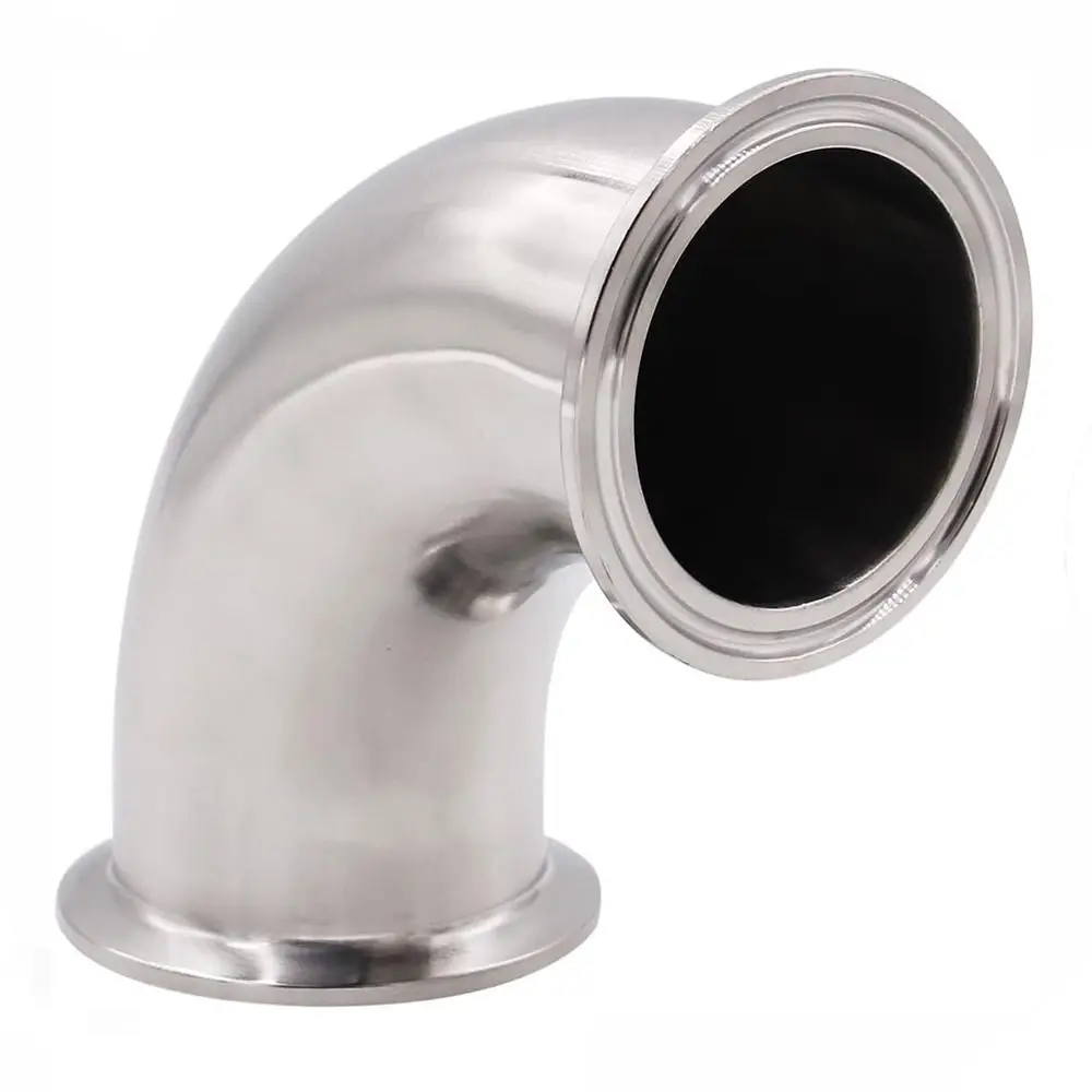 1Pc 2" Tube OD Sanitary Ferrule Elbow 90 Degree Pipe Fitting with 2 Silicone Gaskets SUS304 Tri Clamp 2 Inch