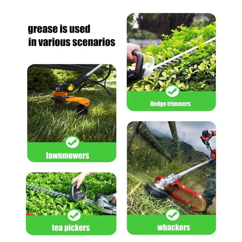 Lawn Mower Grease Gear Grease Multi-Function Lubricant Long-lasting Refueling Nozzle Thread Design for Hedge Trimmers