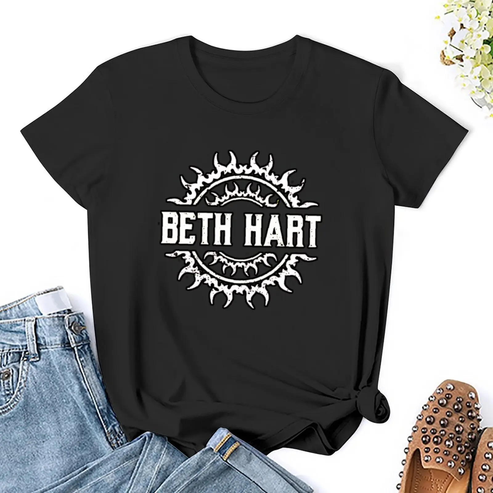 Фото Любимая футболка Logoa Beth Hart, футболки с графическим рисунком, милая одежда, женская футболка с коротким рукавом №5