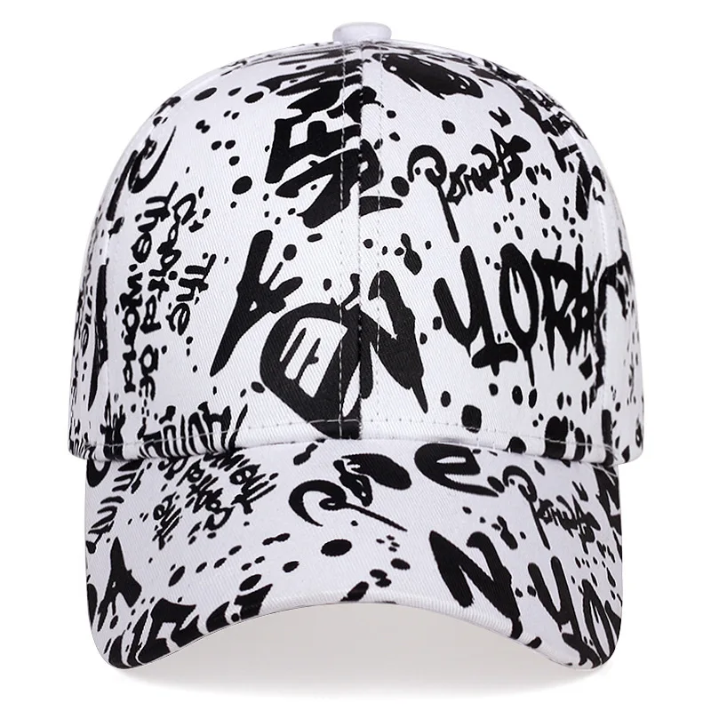 Baseball Caps Unisex Letter Graffiti Print Spring and Autumn Outdoor Adjustable Casual Sunscreen Hat