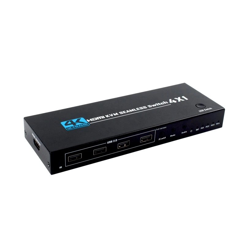 4K HDMI KVM 심리스 스위치 4x1 멀티 뷰어 비디오 프로세서 2/3/4 채널 입력, 1개 모니터, 4대 PC 공유 키보드 마우스 모니터
