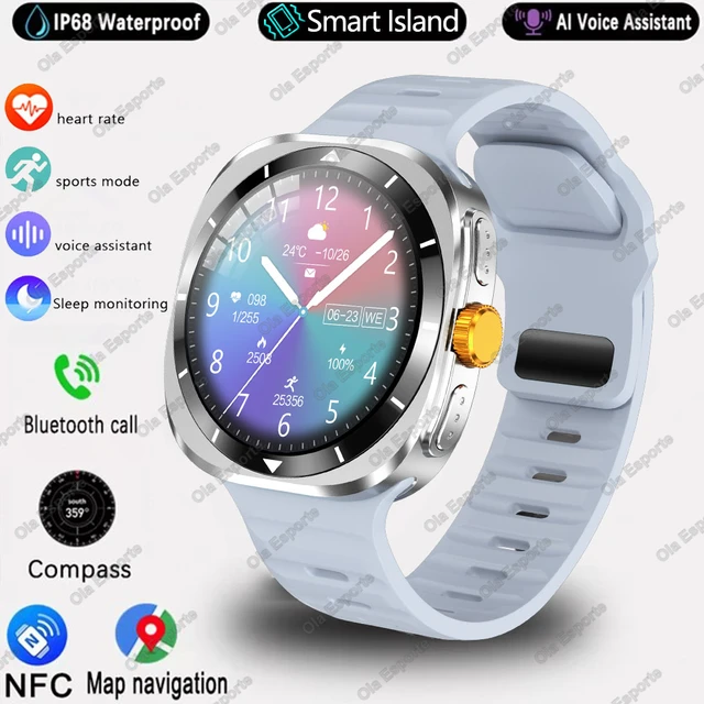 Korea Language For Samsung Galaxy Watch 7 Ultra GPS Compass NFC Smart Watch Outdoor Sport AMOLED BT Call  Galaxy7 Men Smartwatch 14
