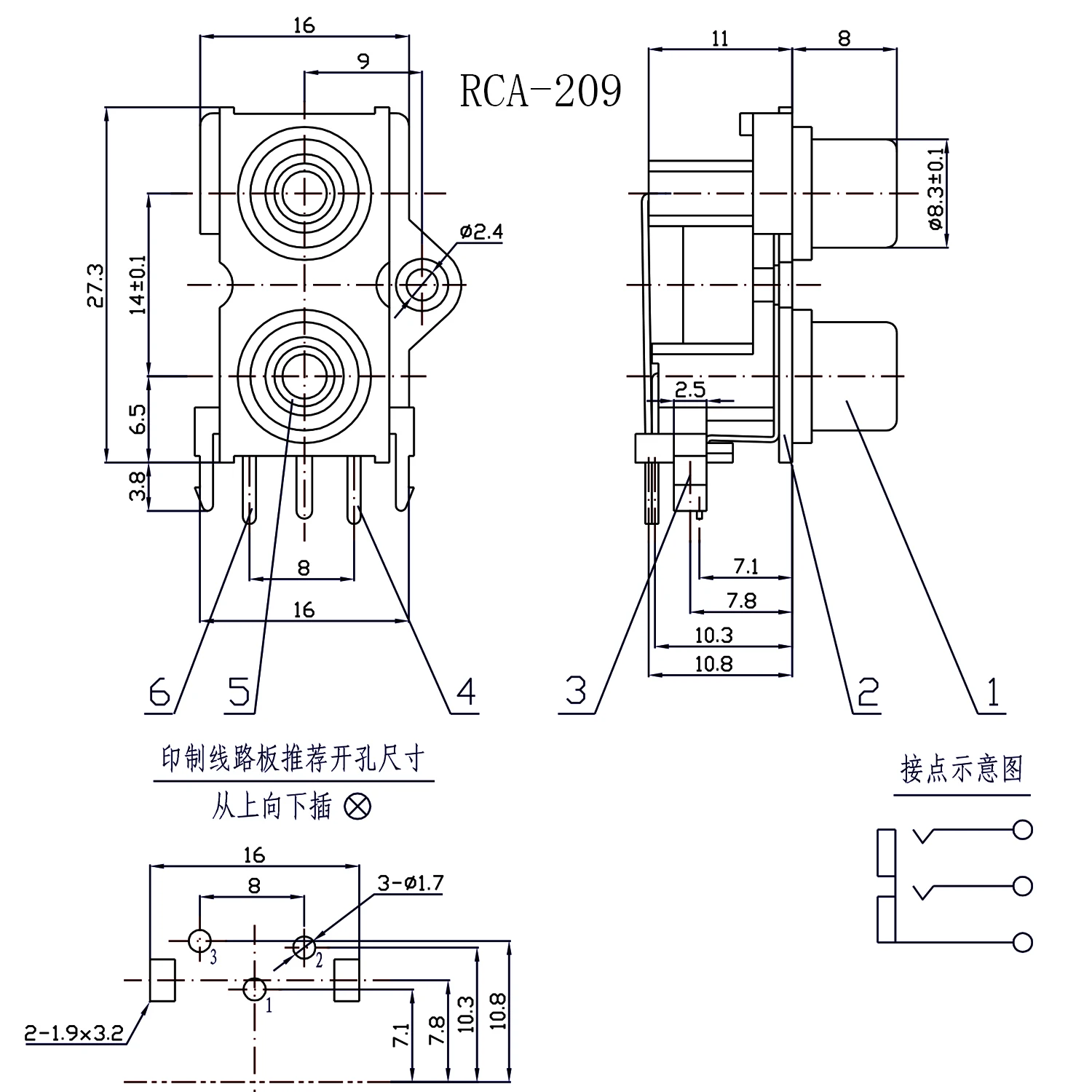 DA BNC A Connettori RCA Montaggio Jack PCB Ad Angolo Retto