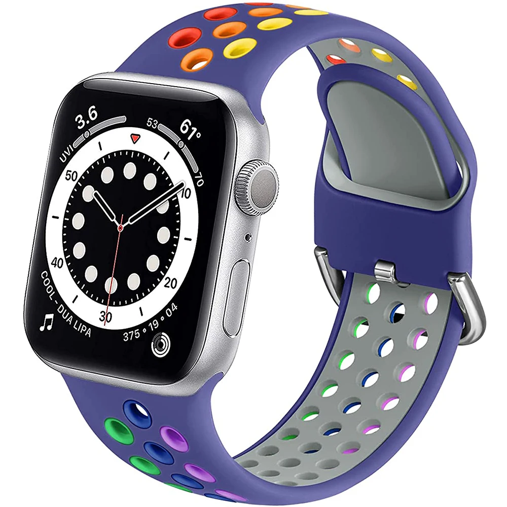รูปสินค้า สายซิลิโคนกันน้ำสำหรับ Apple Watch ทุกรุ่น