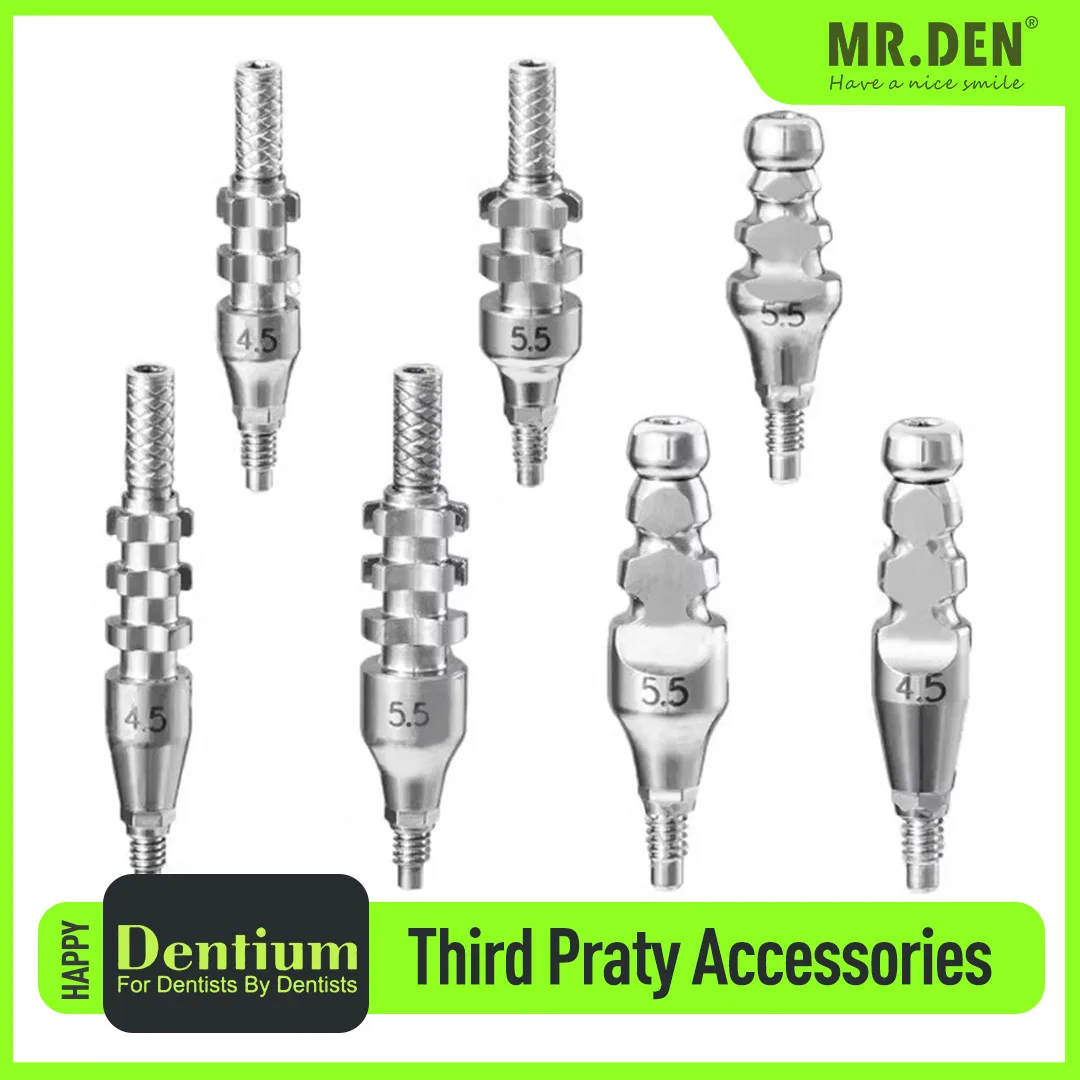 

5Pcs Dentium Titanium Third Party Oral Implant Accessories Closed Transfer Cap Open Transfer Bar Replacement Body