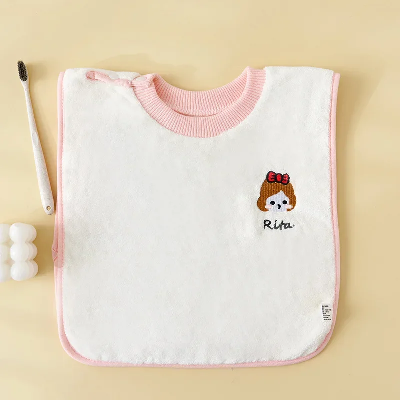 Children Kawaii Waterproof Towel Collar Bib Multifunctional Baby Bibs Burp Cloths Kids Cute Cartoon Animal Washing Face Towel