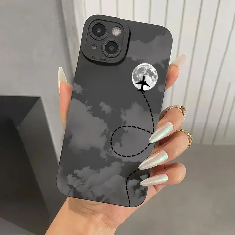 thumbnail image 1 of Funda de teléfono con patrón de avión de primera calidad para iPhone 16 15 Pro Max Fundas para iPhone 14 13 12 11 Pro XS Max XR 7 8 Plus Funda de silicona suave, 1 of 5