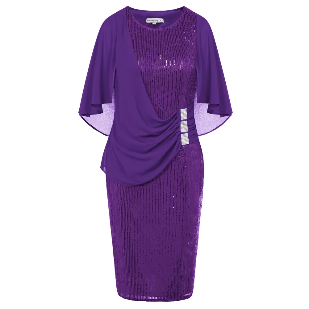 

Женское шифоновое платье-накидка с рукавом до локтя и разрезом сзади