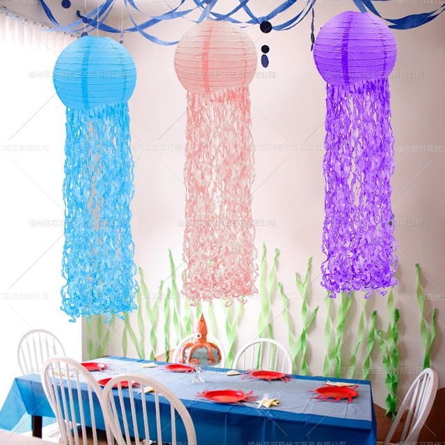 Colored Jellyfish Paper Lanterns Under The Sea Mermaid Party