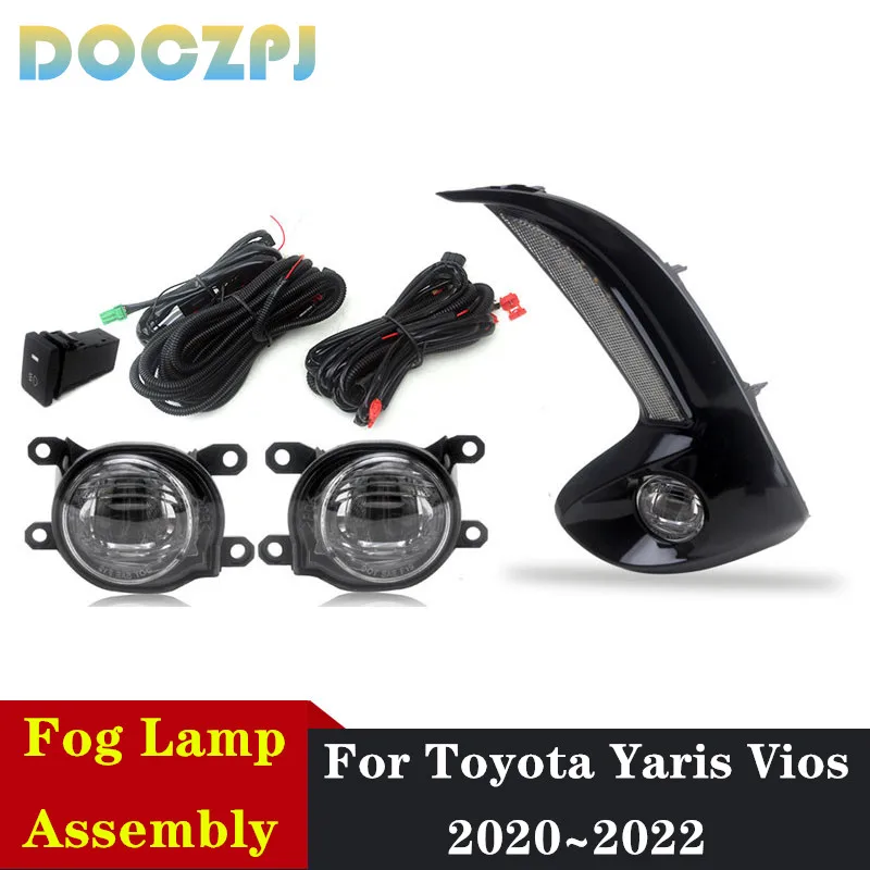 

1Set Car Front Bumper Driving LED DRL Day Fog Light Assembly For Toyota Yaris Vios 2020 2021 2022 With Wire and Switch