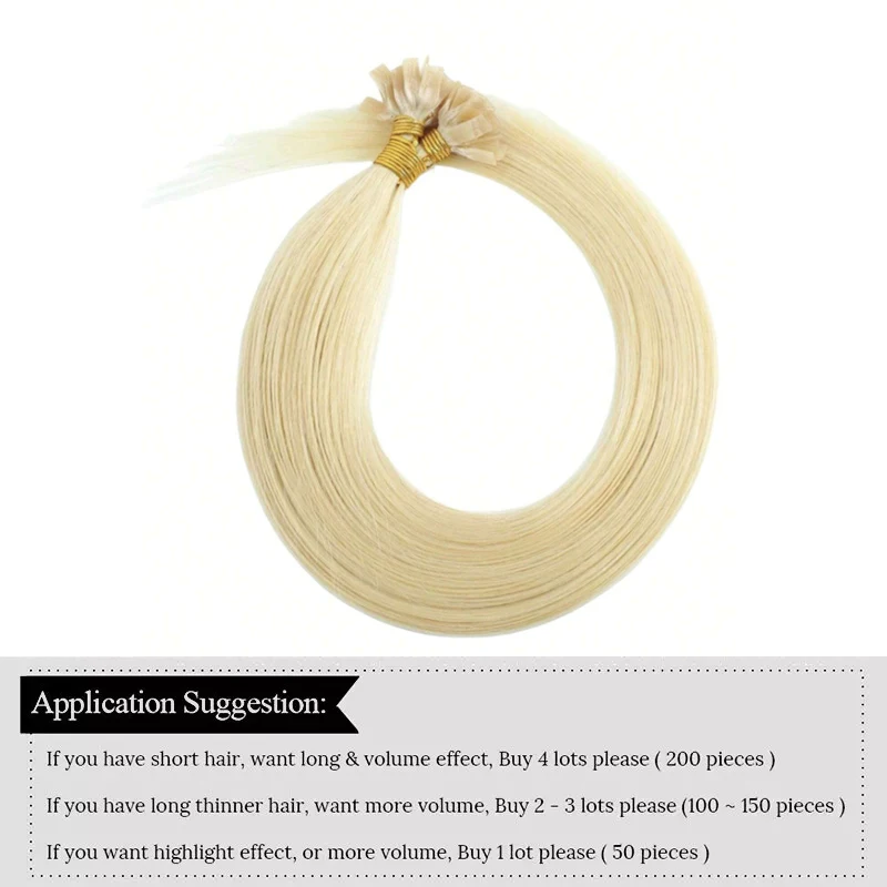 Human Hair Extension Straight 0.8g 1g / Stands Remy Flat Tip Silky Straight Natural Black Brown Pre Bonded Keratin Fusion Hair human hair extension
